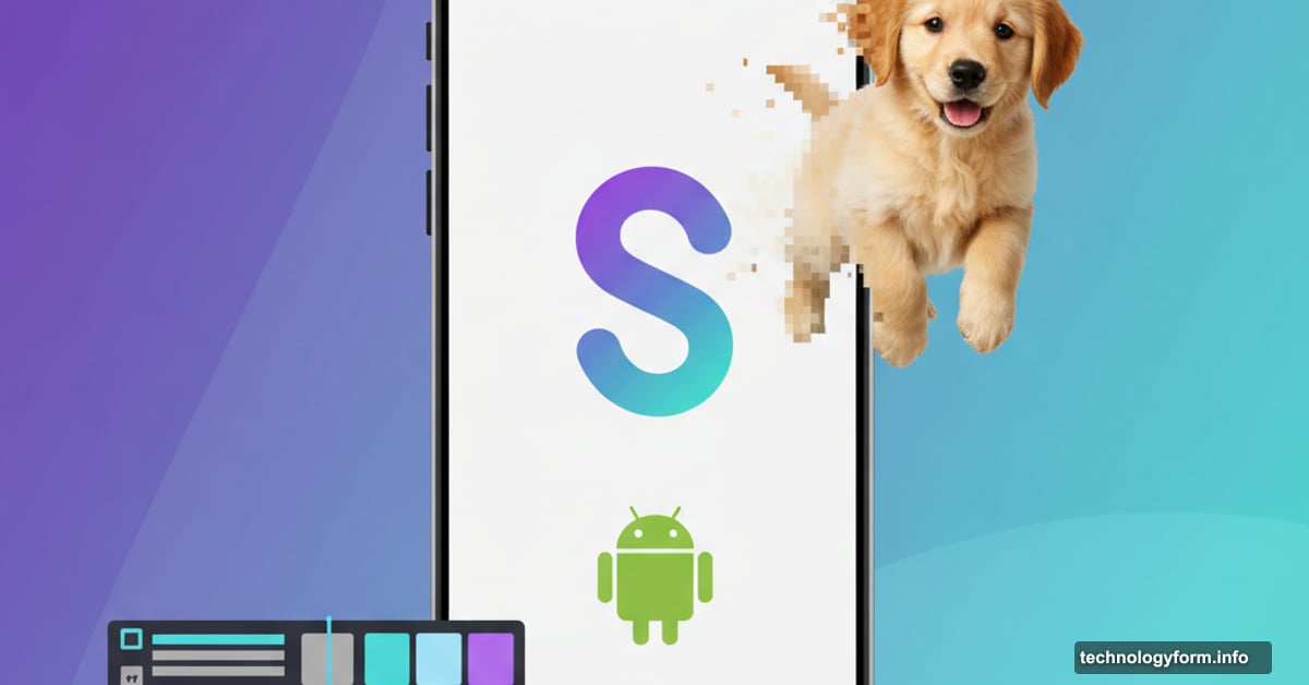 Smartphone displaying Sora app with Android icon and dog cameo feature