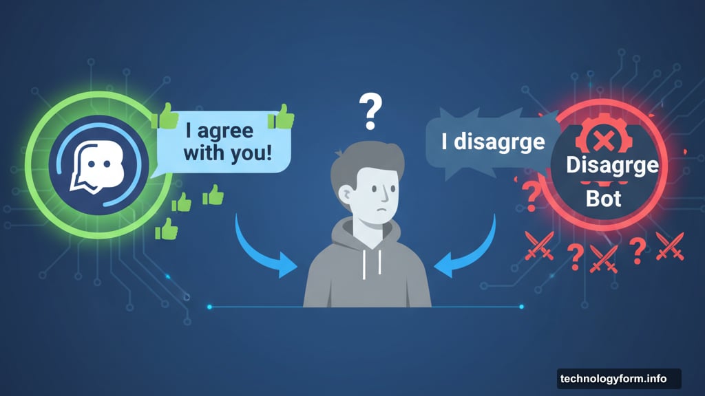 ChatGPT validates users while Disagree Bot argues with every opinion