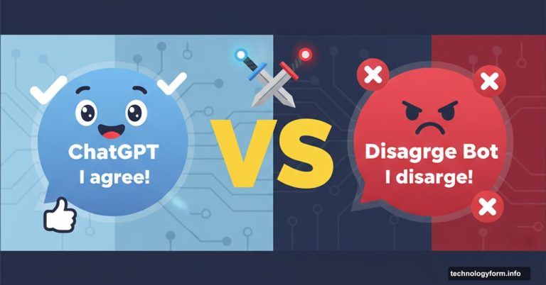 Two AI chatbots facing off: agreeable ChatGPT versus argumentative Disagree Bot