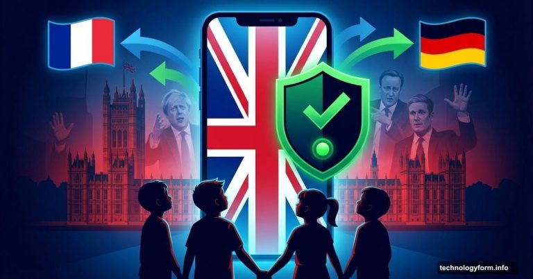 UK flag on smartphone with VPN shield icon bypassing restrictions