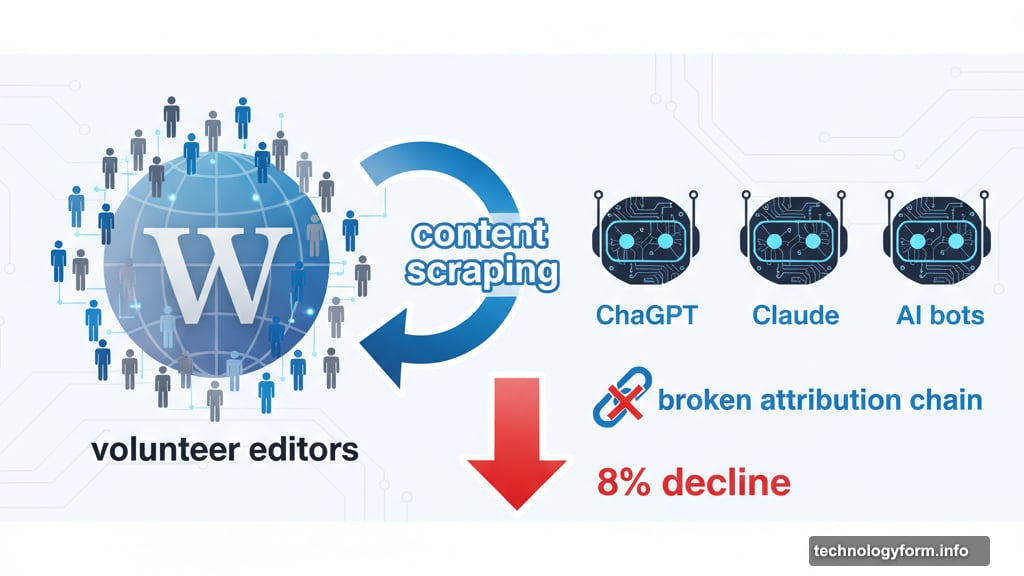 AI bots scraping Wikipedia content without crediting volunteer contributors