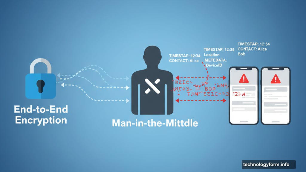 X encryption vulnerable to man-in-the-middle attacks and metadata exposure