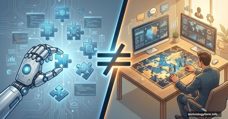 AI completing isolated tasks versus human managing complete job responsibilities