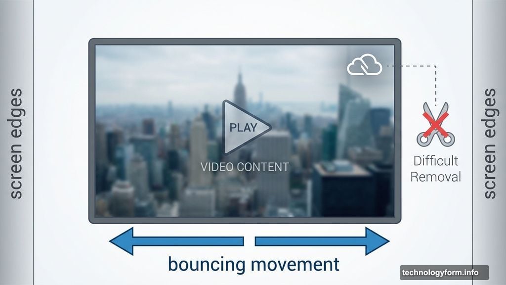 White cloud icon watermark bounces around screen edges like TikTok