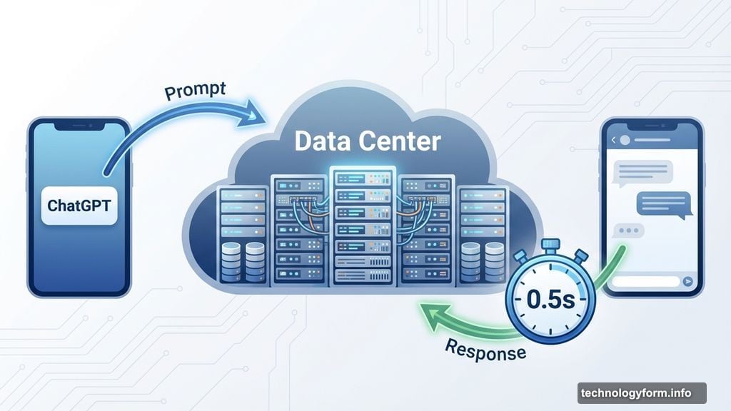 Your prompt flies to distant data center then bounces back