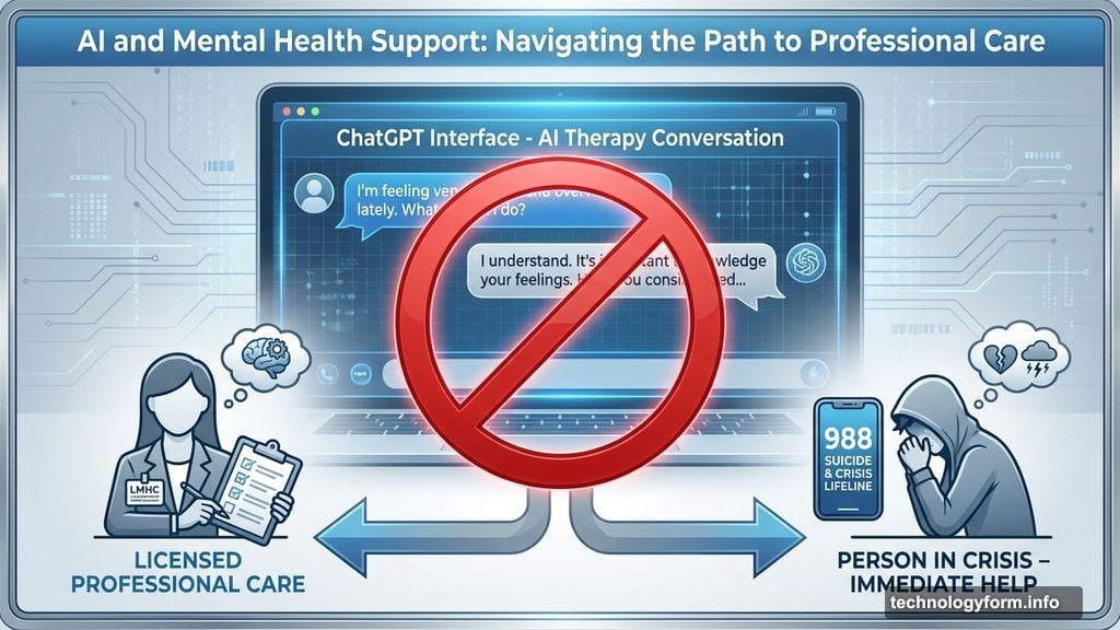 ChatGPT cannot replace licensed therapists or handle mental health crises