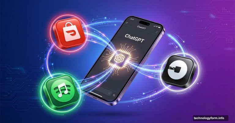 ChatGPT connecting to DoorDash, Spotify, and Uber app icons