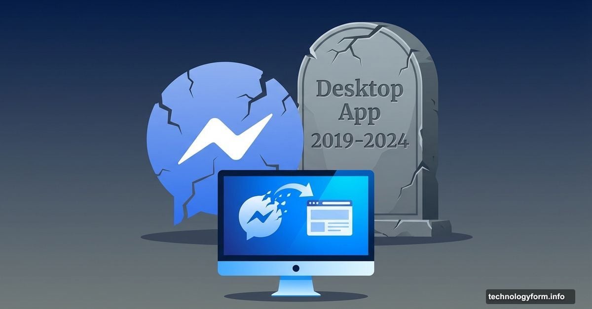 Facebook Messenger desktop app gravestone showing death of standalone application