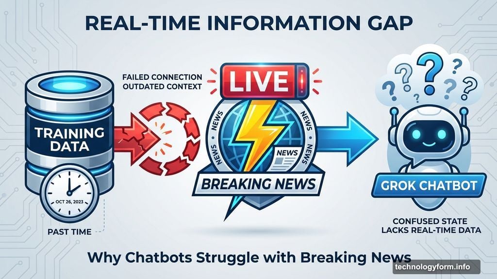AI systems train on existing data but breaking news changes rapidly