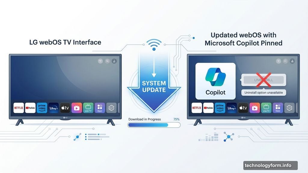 Microsoft Copilot app appeared on LG TV screens after webOS update