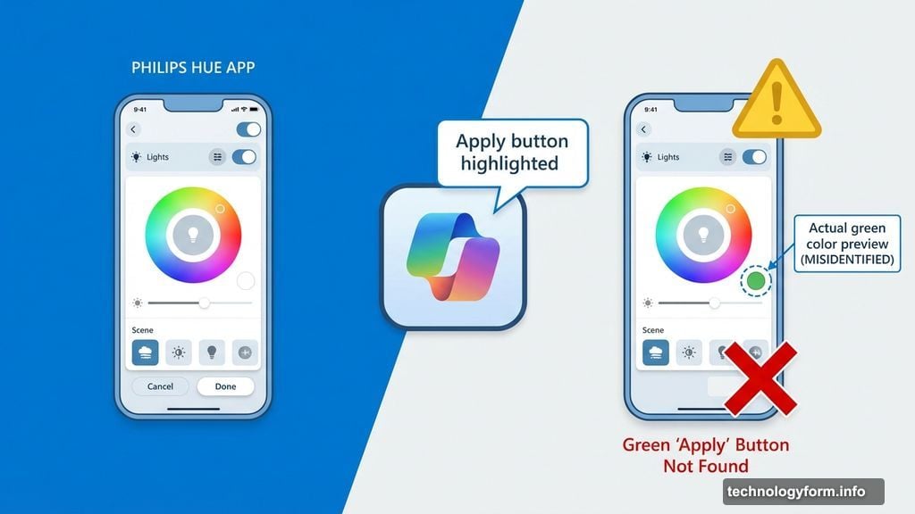 Copilot hallucinates buttons that don't exist in lighting app interface
