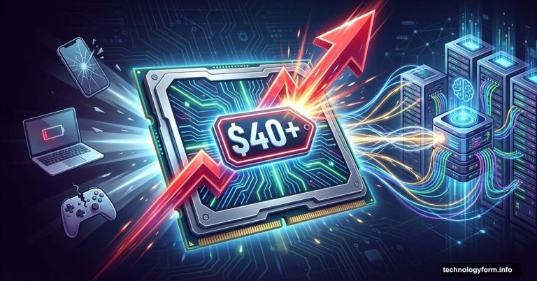 RAM memory chip with explosive price arrow, AI servers dominating supply