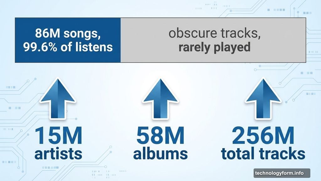 Millions of obscure songs represent only small percentage of listens