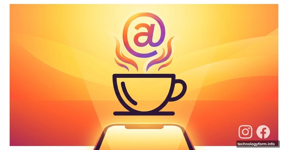 Threads app icon styled as morning coffee cup with steam