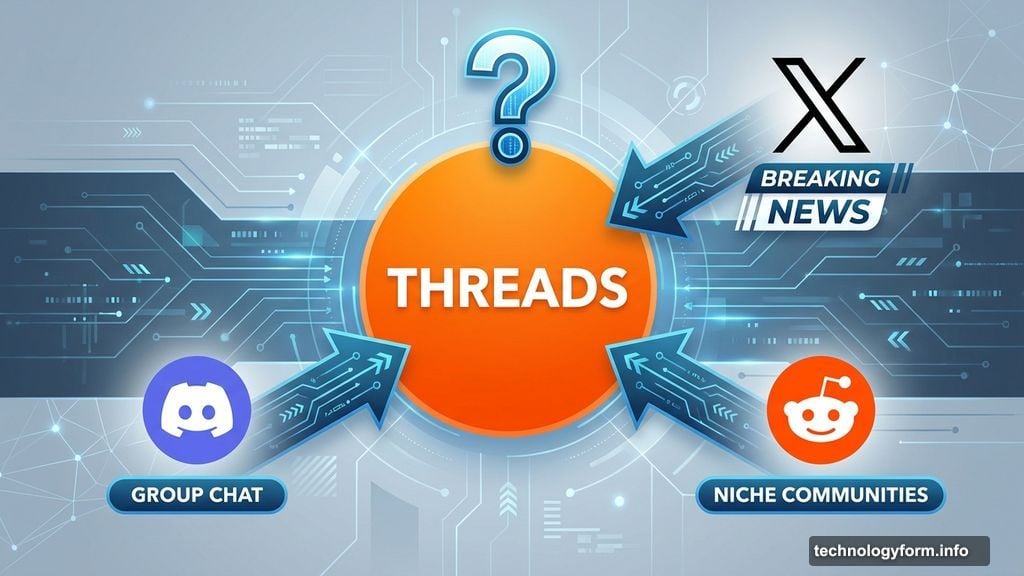 Threads competes with X, Reddit, and Discord for real-time conversation