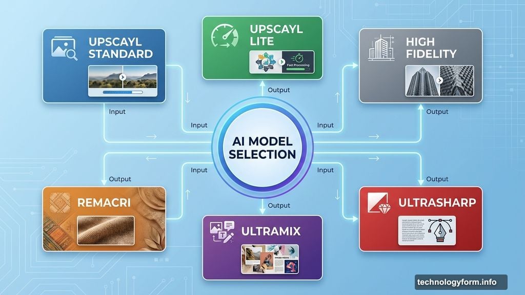 Six different AI models trained for specific image types