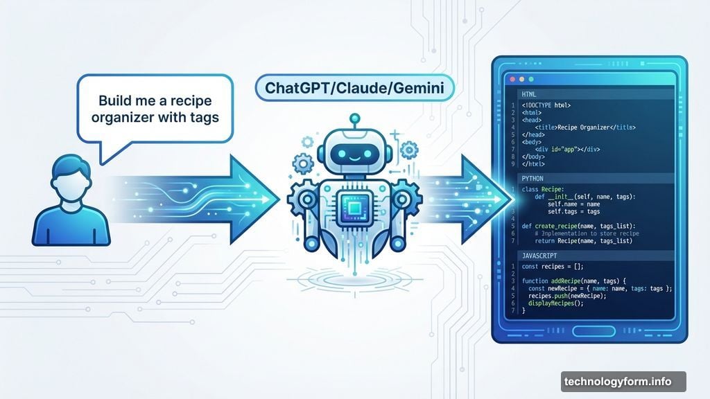 AI writes code from plain English instructions without syntax memorization