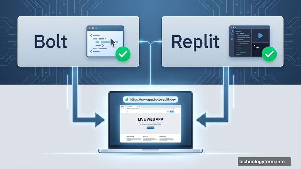 Bolt and Replit build projects inside their editor and publish immediately