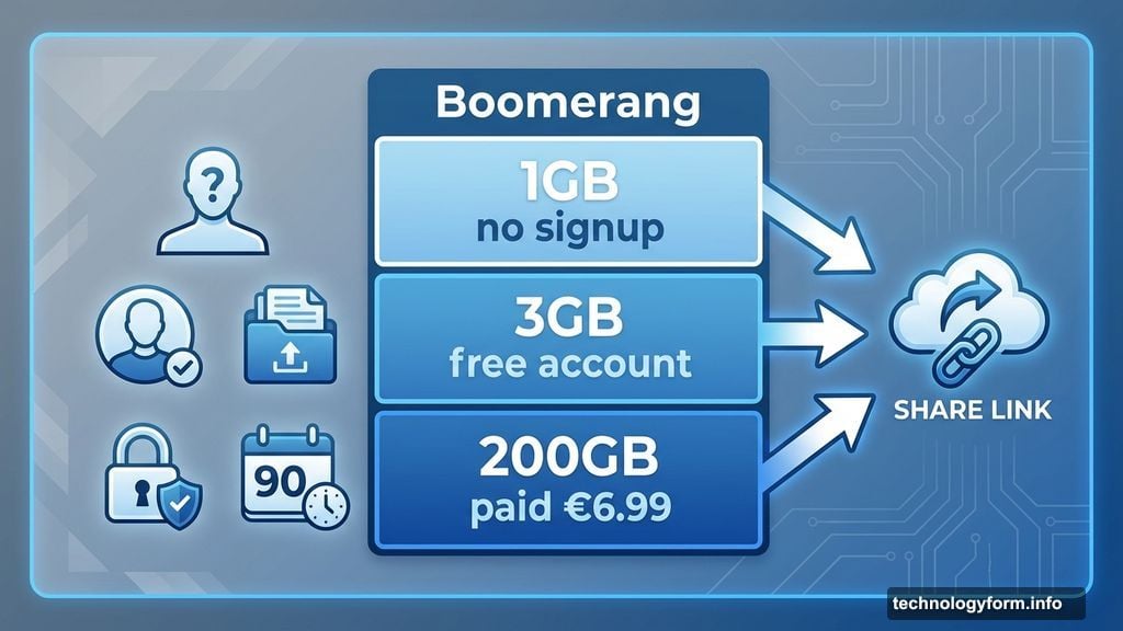 Boomerang offers three tiers from free to paid storage