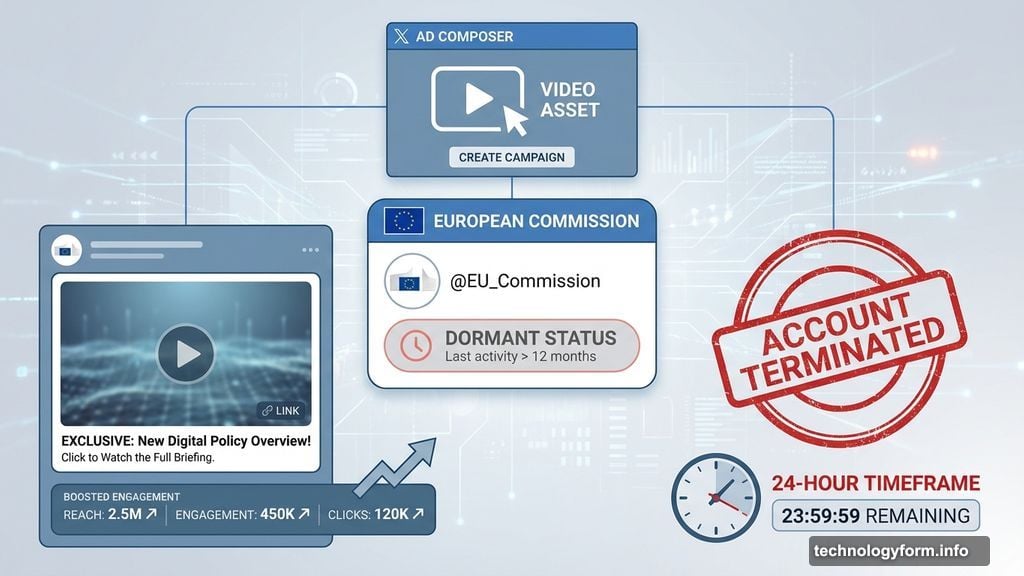 Commission exploited ad system, X terminated account within 24 hours