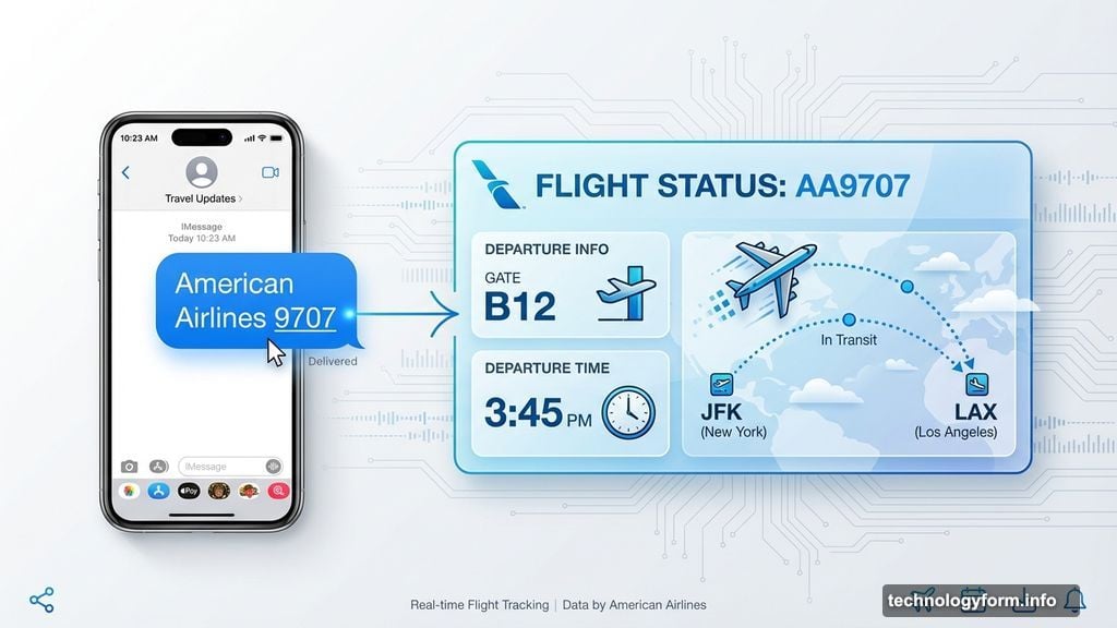 iPhone iMessage automatically converts flight numbers into clickable tracking links