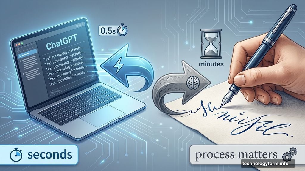 ChatGPT generates essays instantly while handwriting contains the person