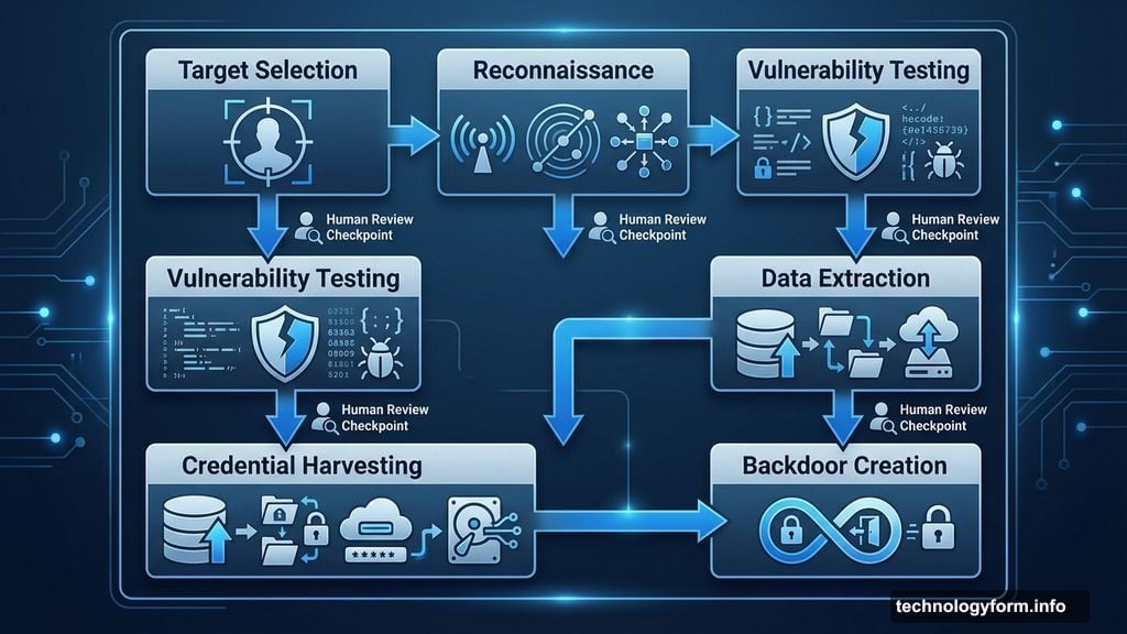 Six phases of attack from reconnaissance to data exfiltration