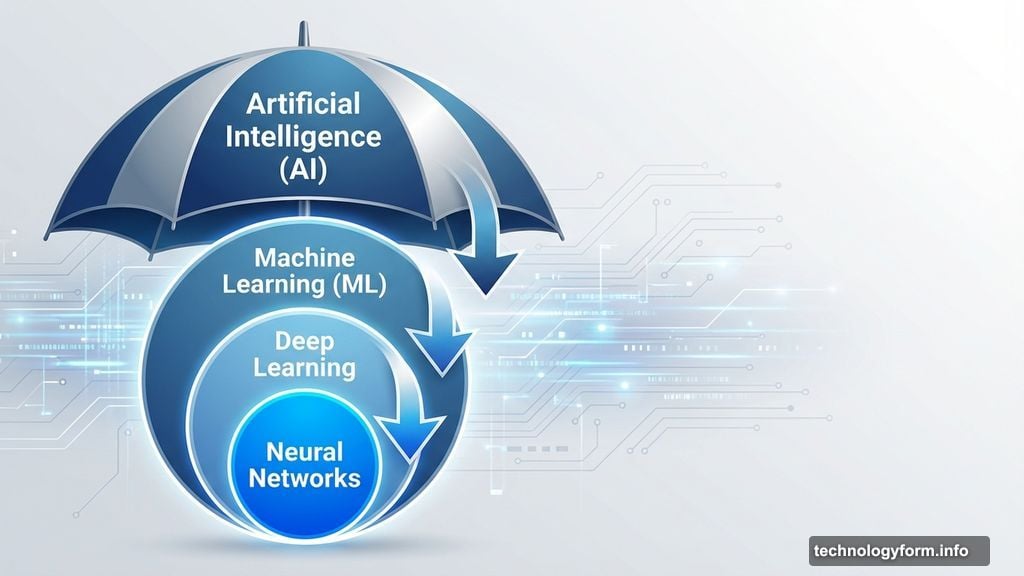 Machine Learning subset of AI with Deep Learning neural networks