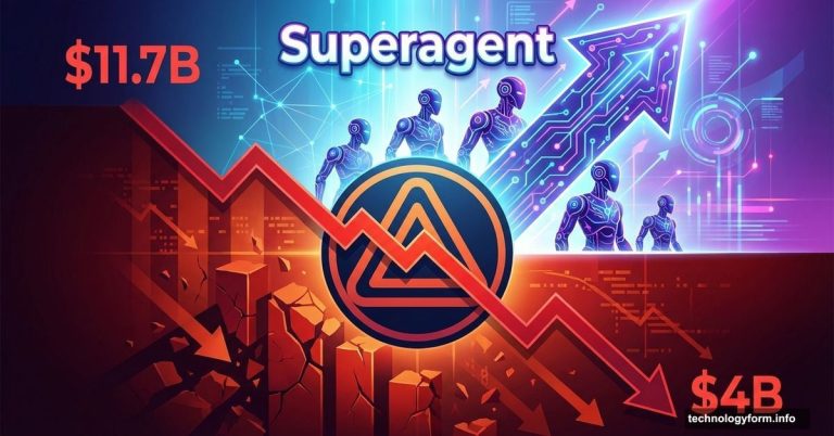 Airtable logo between falling valuation graph and rising AI agents