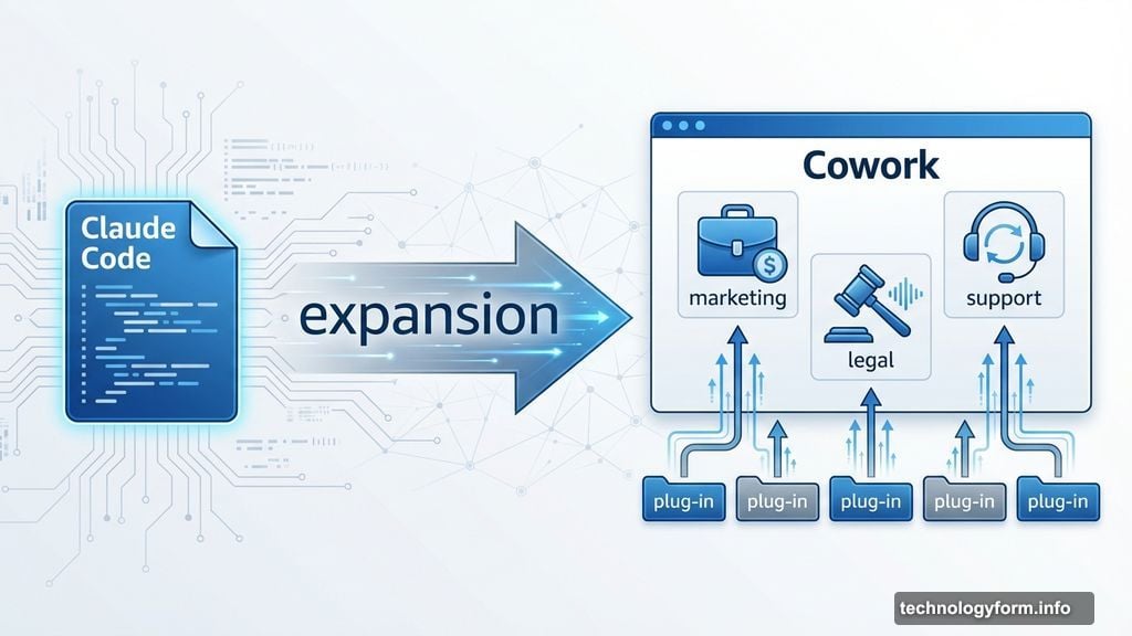Claude plug-ins expanding from Code to Cowork for department-specific tasks