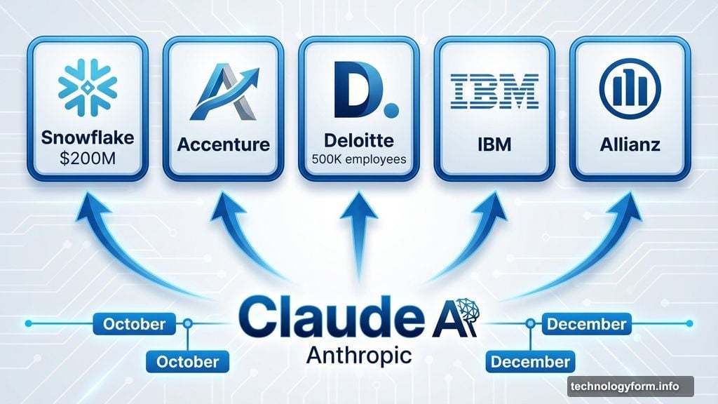 Anthropic enterprise wins include Snowflake Accenture Deloitte IBM Allianz