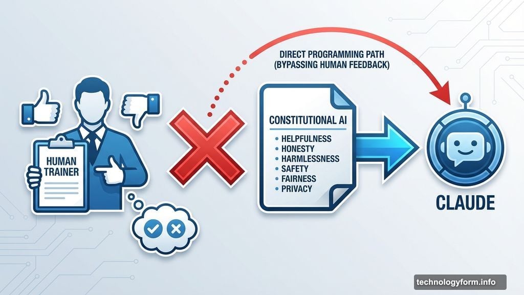 Constitutional AI uses written principles instead of human feedback loops