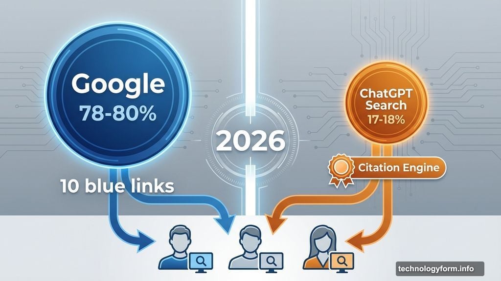 ChatGPT commands seventeen to eighteen percent of global search queries