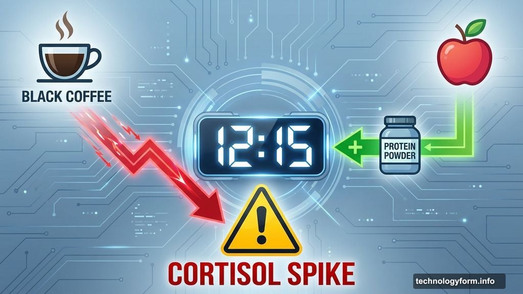 Fasted coffee causing cortisol spike without morning protein intake