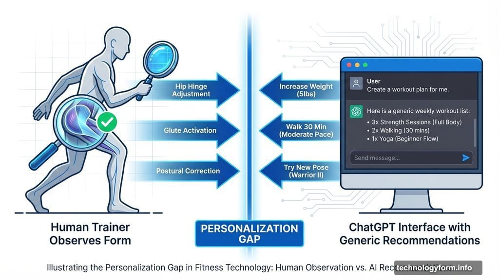 Trainer watches movement and adjusts exercises based on actual form