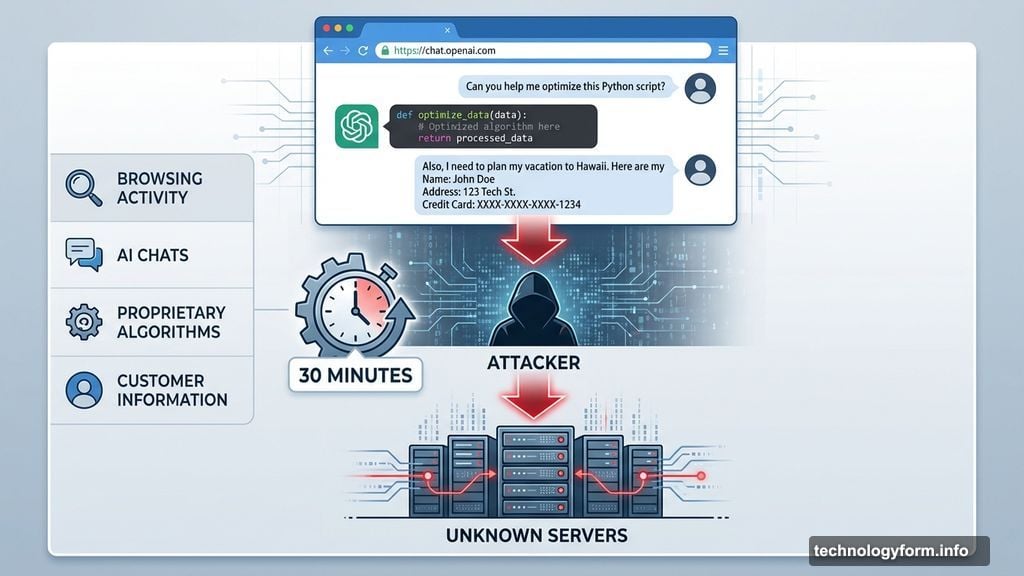 Malware silently copied AI conversations and sent to attacker servers