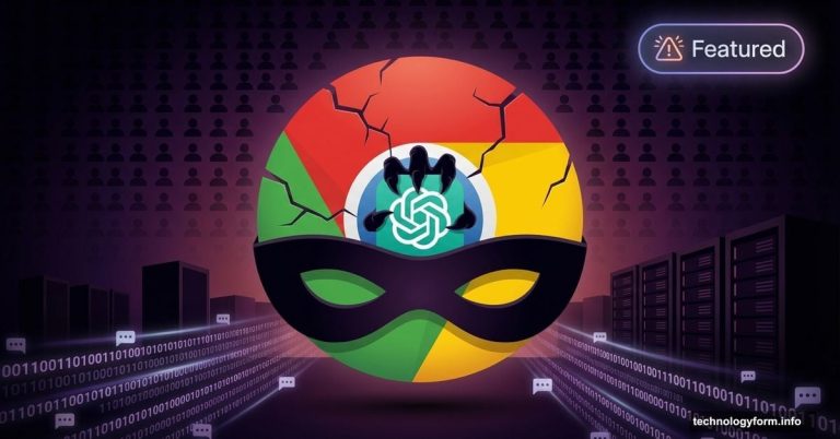 Chrome logo with mask stealing ChatGPT data from users