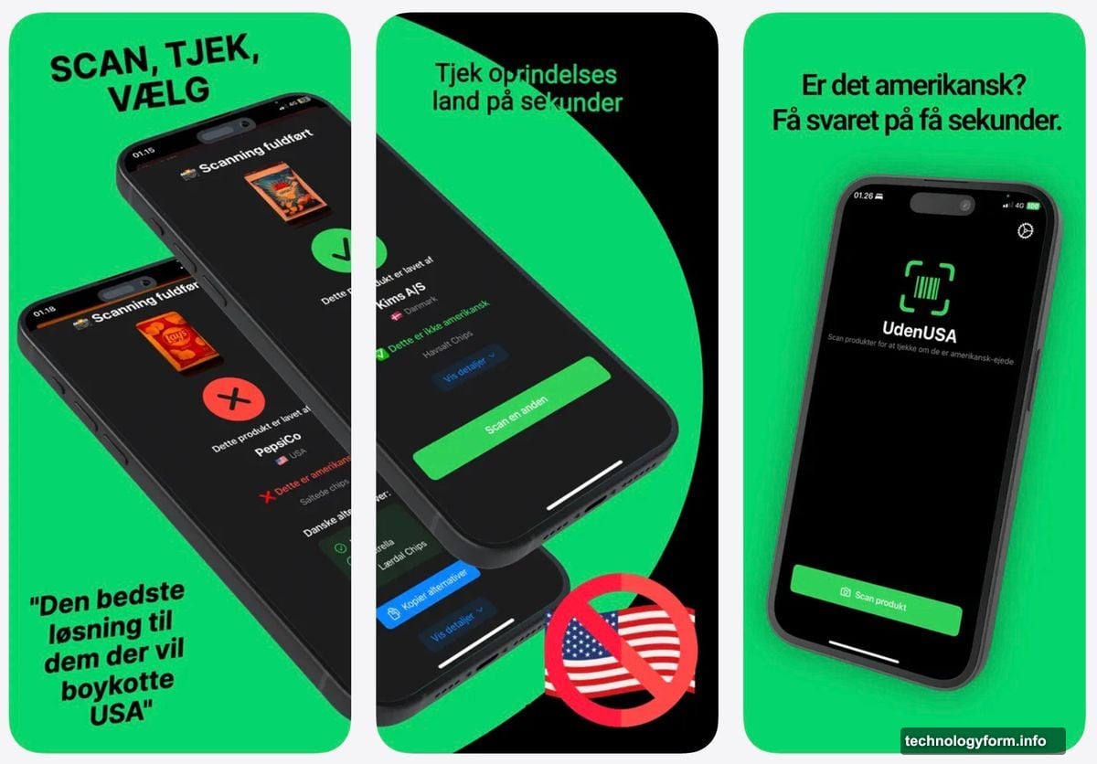 Apps scan product barcodes and suggest local Danish alternatives