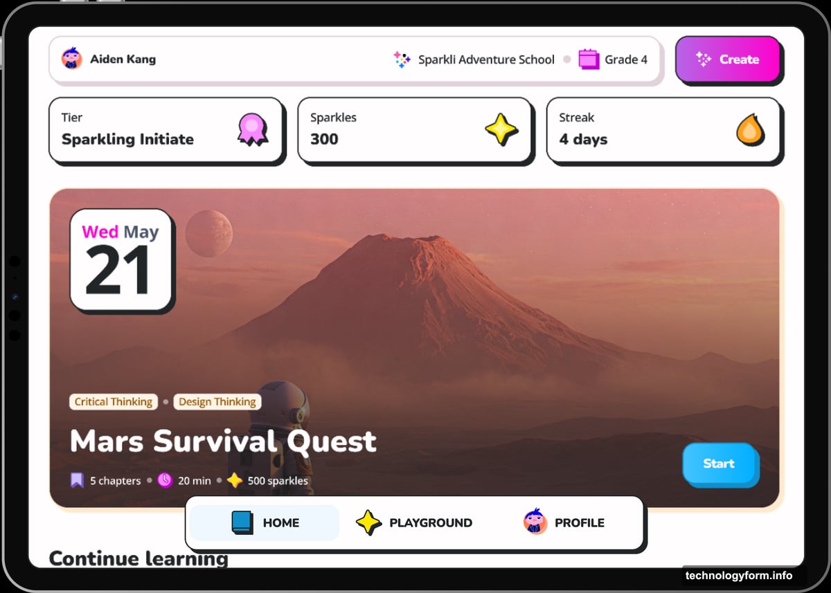 Sparkli generates custom learning expeditions teaching concepts through virtual experiences
