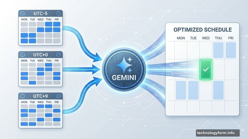 Gemini AI scans calendars and checks working hours across time zones
