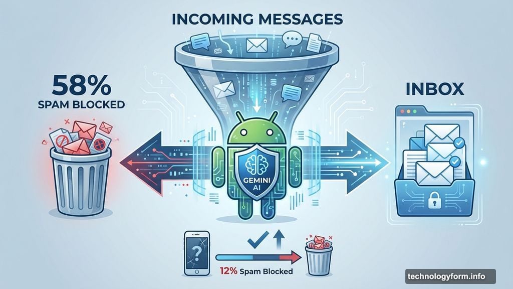Android users report 58 percent fewer spam messages than iPhone users