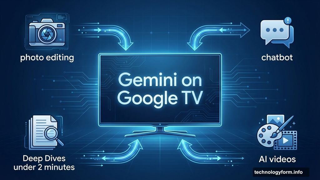 Gemini features for TVs create multimedia presentations and AI images