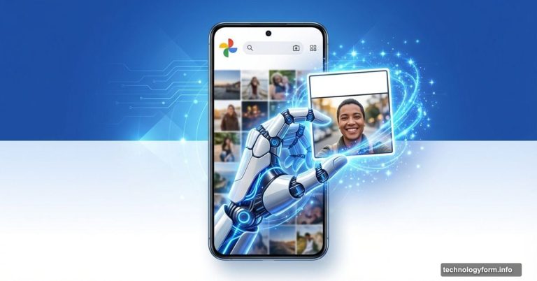 Smartphone showing Google Photos AI inserting selfie into meme template