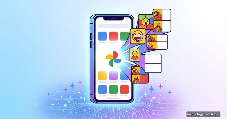 Google Photos smartphone with AI transforming photos into meme templates