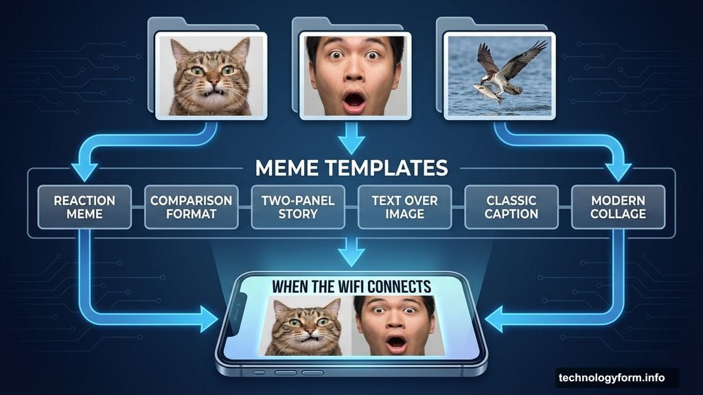 AI analyzes photos and generates memes using pre-made template formats