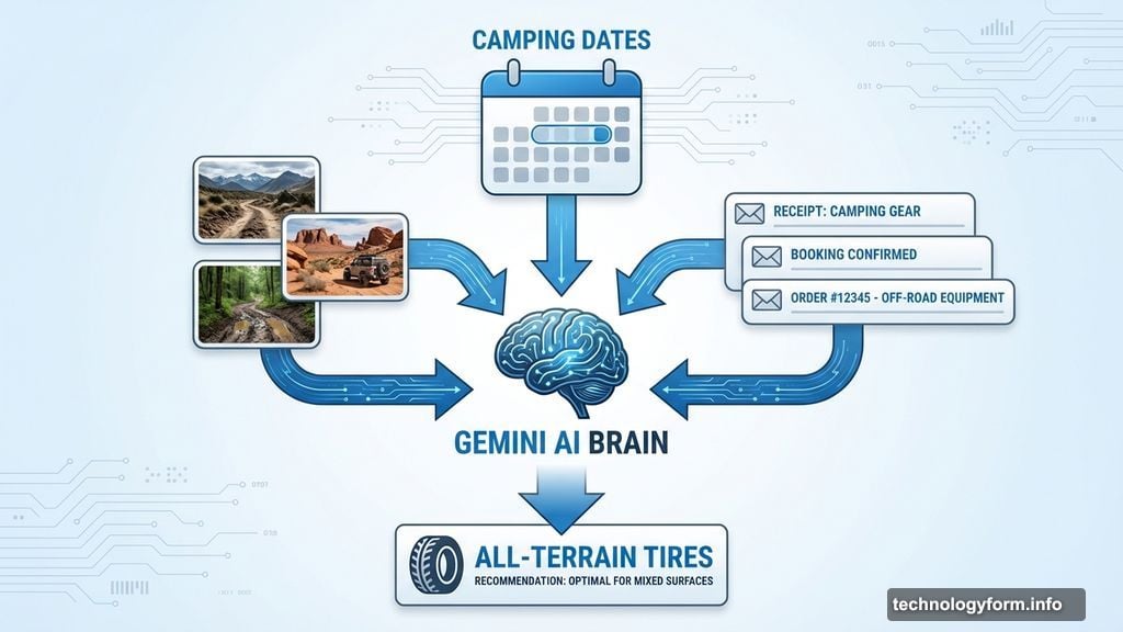 AI reasons with calendar photos and emails to recommend tires