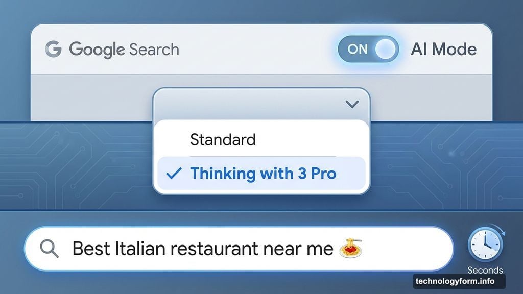 Click AI Mode and select Thinking with 3 Pro option