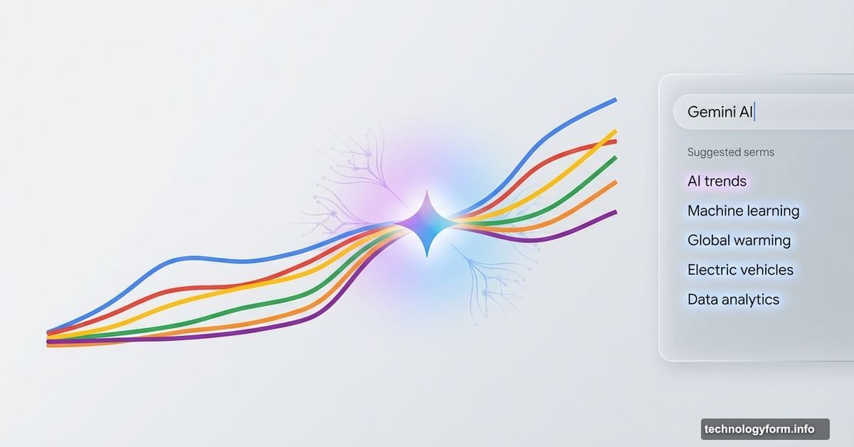 Google Trends graph with Gemini AI sparkle showing automated search analysis