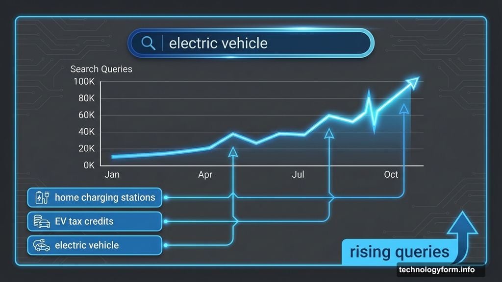 Rising queries show what people are starting to search for