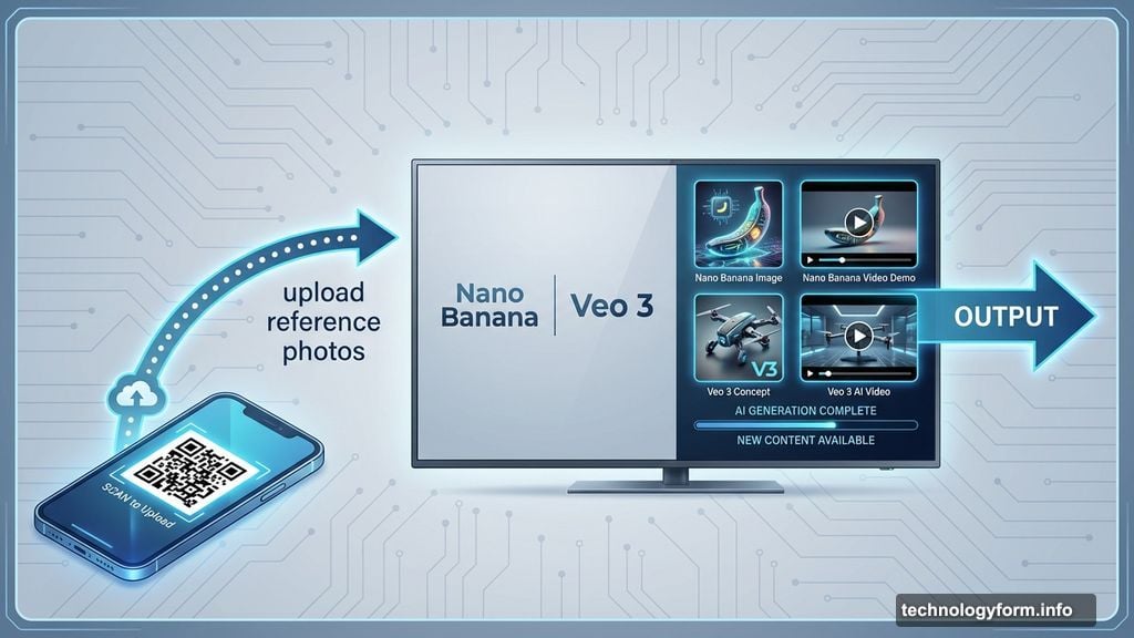 Generating AI images and videos on TV using reference photos